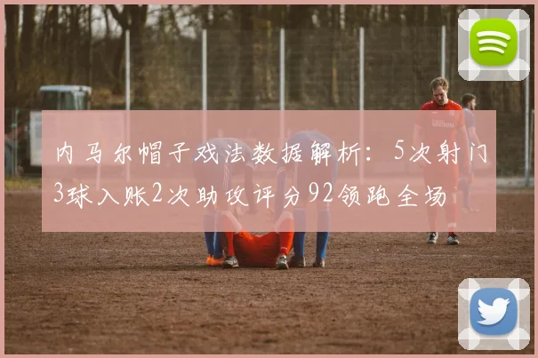 内马尔帽子戏法数据解析：5次射门3球入账2次助攻评分92领跑全场